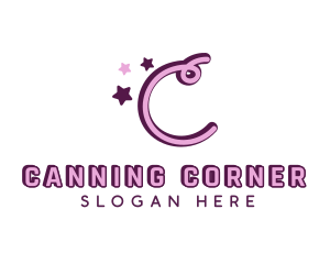 Feminine Star Letter C logo design