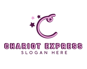 Feminine Star Letter C logo design