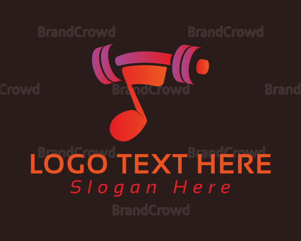 Gradient Barbell Musical Note Logo