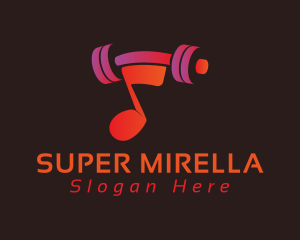 Gradient Barbell Musical Note Logo