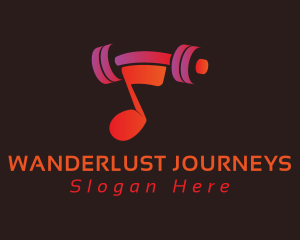 Playlist - Gradient Barbell Musical Note logo design