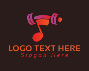 Beat - Gradient Barbell Musical Note logo design