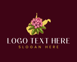 Map - West Virginia Floral Garden logo design