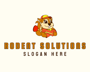 Plumber Plunger Squirrel logo design