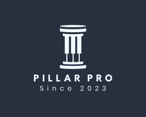 Piano Keys Pillar logo design