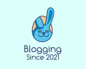 Kindergarten - Blue Rabbit Egg logo design