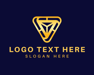 Accoutancy - Golden Construction Triangle logo design