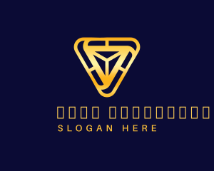 Golden Construction Triangle Logo