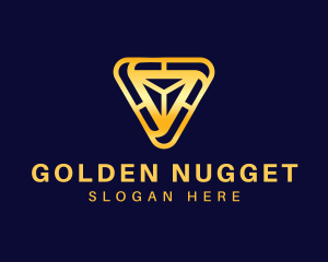 Golden Construction Triangle logo design