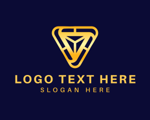 Golden Construction Triangle Logo