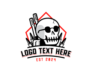 Weapon - Skull Firearm Weapon logo design