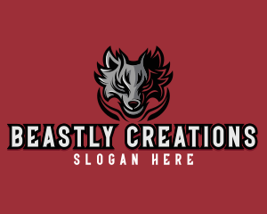 Wolf Beast Animal logo design