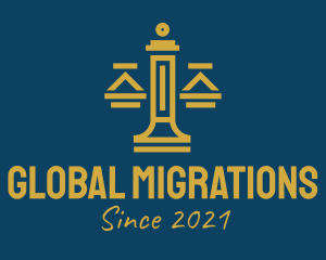 Immigration - Golden Justice Scale logo design