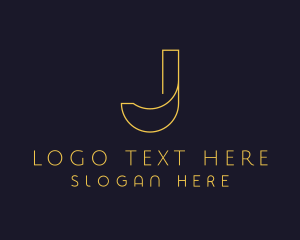Monoline - Golden Boutique Letter J logo design