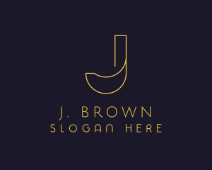 Golden Boutique Letter J logo design