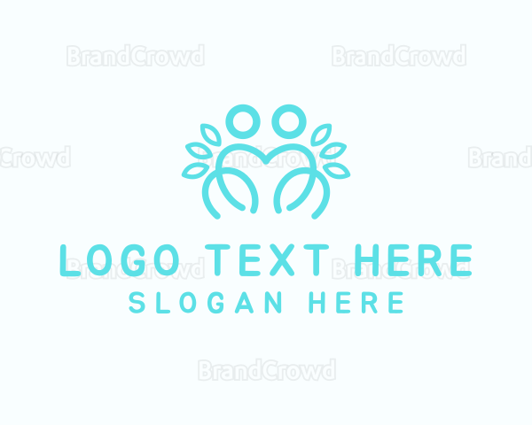 Blue Outline Couple Logo