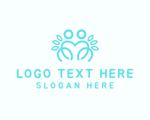 Together - Blue Outline Couple logo design