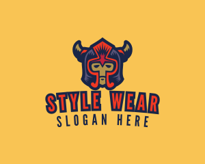 Viking Man Helmet logo design