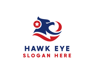 Patriotic Hawk Bird logo design