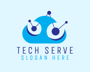 Server - Digital Network Cloud Technology logo design