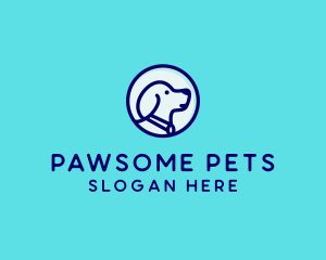 Dog Pet Monoline logo design