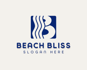 Swimwear - Ocean Waves Letter B logo design