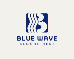 Ocean Waves Letter B logo design