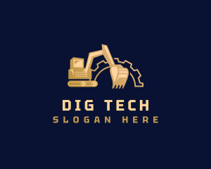 Dig - Excavator Digger Construction logo design