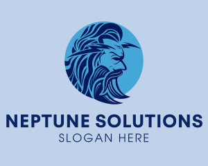 Neptune - Silhouette Greek Face logo design