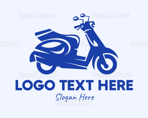 Blue Delivery Scooter Logo