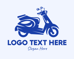 Moped - Blue Delivery Scooter logo design