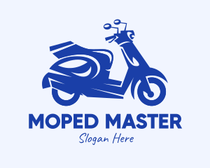 Moped - Blue Delivery Scooter logo design