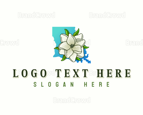 Louisiana Magnolia Flower Logo