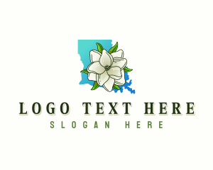 Geographic - Louisiana Magnolia Flower logo design