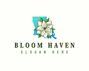 Louisiana Magnolia Flower logo design