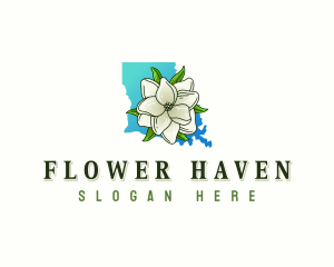 Louisiana Magnolia Flower logo design