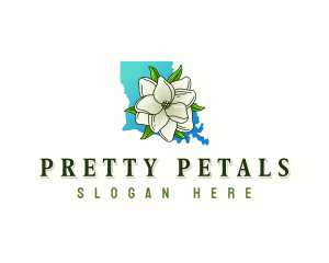 Louisiana Magnolia Flower logo design