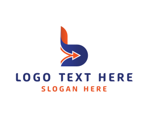 Startup - Modern Arrow Logistics Letter B logo design