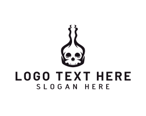 Demon - Bottle Skull Poison logo design