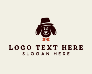 Gentleman - Hat Bowtie Dog logo design