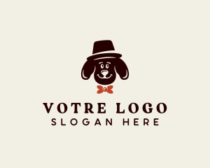 Hat Bowtie Dog Logo