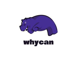 Purple Hippopotamus  Cartoon Logo