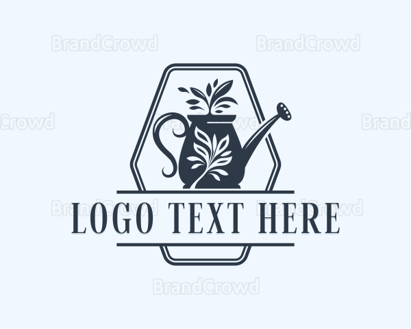 Watering Can Gardening Logo