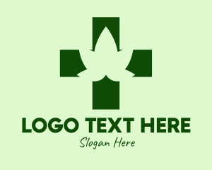 Marijuana Leaf - Medical Marijuana Cross logo design
