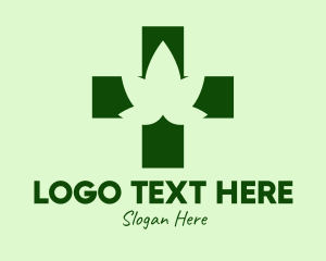 Cannabis Leaf - Medical Marijuana Cross logo design