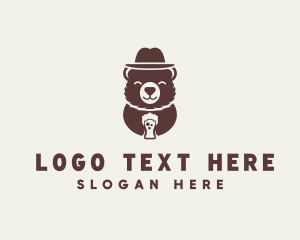 Hat - Beer Drinking Bear logo design