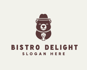 Beer Drinking Bear logo design