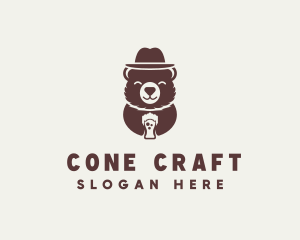 Beer Drinking Bear logo design