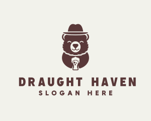 Beer Drinking Bear logo design