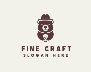 Beer Drinking Bear logo design